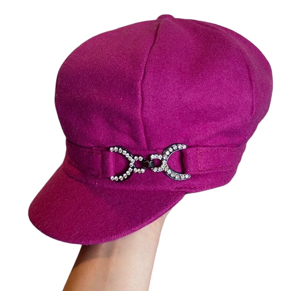 Sakkas Jessica Women’s Wool Newsboy Cabbie Hat - Berry - One Size. Y2K 90’s